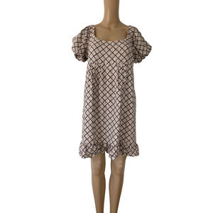 Juicy Couture Size 6 Baby-Doll Silk Puff Sleeve Dress